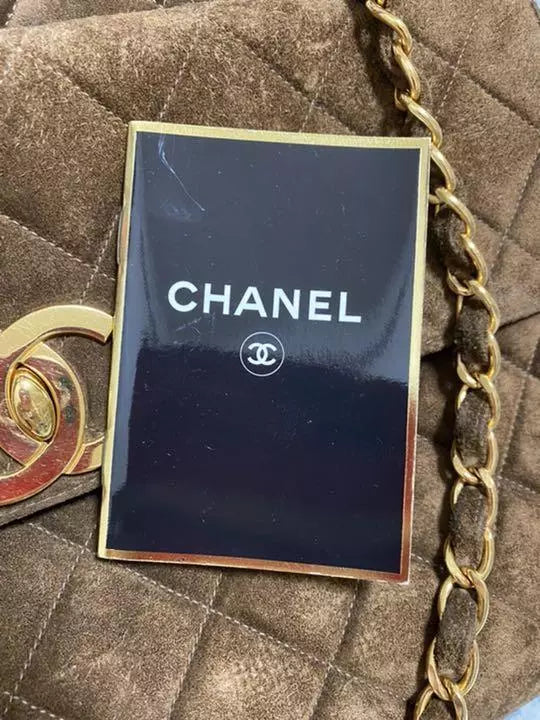 CHANEL COCO Matelasse Suede Chain Shoulder Bag Brown From Japan