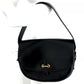 Hermes Vintage Black Leather Gold Hardware Shoulder Crossbody Flap Bag