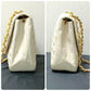 CHANEL Whire Lambskin Quilted MateLasse Single Round Flap  Chain Shoulder Bag