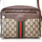 GUCCI Shoulder Bag Purse Sherry Line GG PVC Leather Vintage Authentic