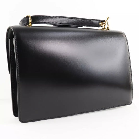 HERMES Shoulder Bag vintage black Box carf Women