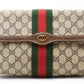 Vintage GUCCI [Rank A] GG Sherry Line Clutch Bag Purse PVC Flap Pouch Authentic