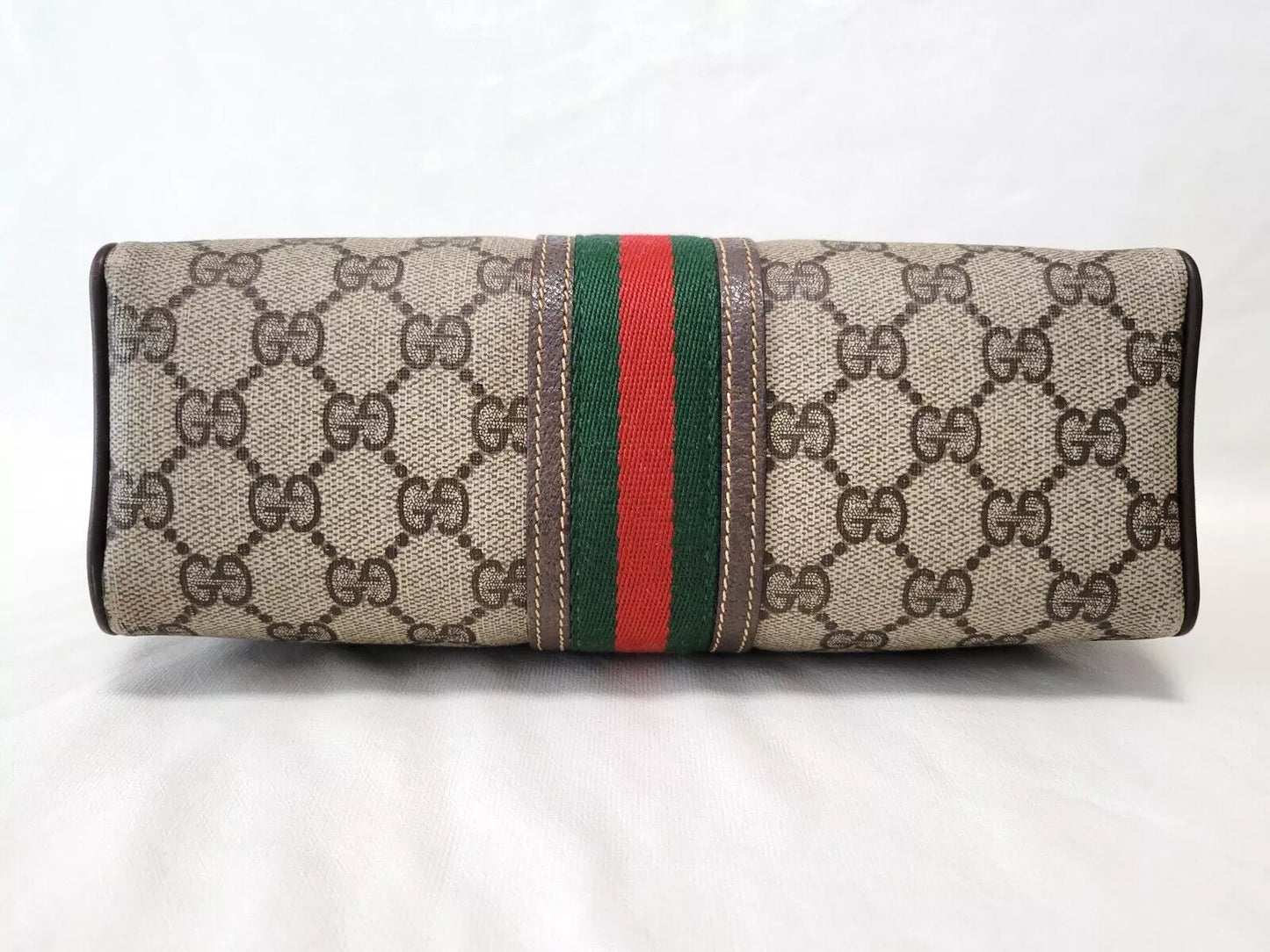 GUCCI Shoulder Bag Purse Sherry Line GG PVC Leather Vintage Authentic