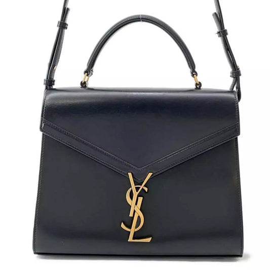 SAINT LAURENT PARIS Cassandra Shoulder Bag Leather Black 578000