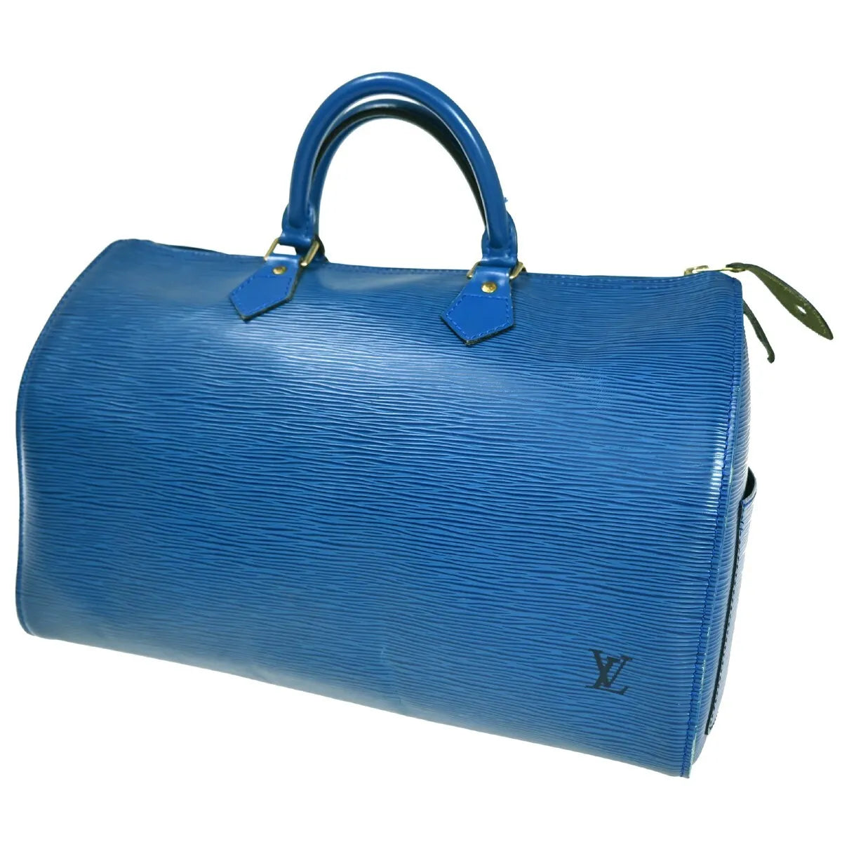 LOUIS VUITTON LV Speedy 35 Travel Hand Bag Epi Leather Blue GHW M42992 88EA164