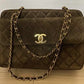 CHANEL COCO Matelasse Suede Chain Shoulder Bag Brown From Japan