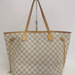 Authentic Louis Vuitton Damier Azur Neverfull MM Shoulder Tote Bag #33720