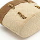 CHANEL Matelasse Chain Shoulder Bag Leather Canvas Beige x Brown Bicolor 241212T