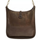 Auth HERMES Evelyne PM Dark Brown Amazonia Buffle Square D Shoulder Bag