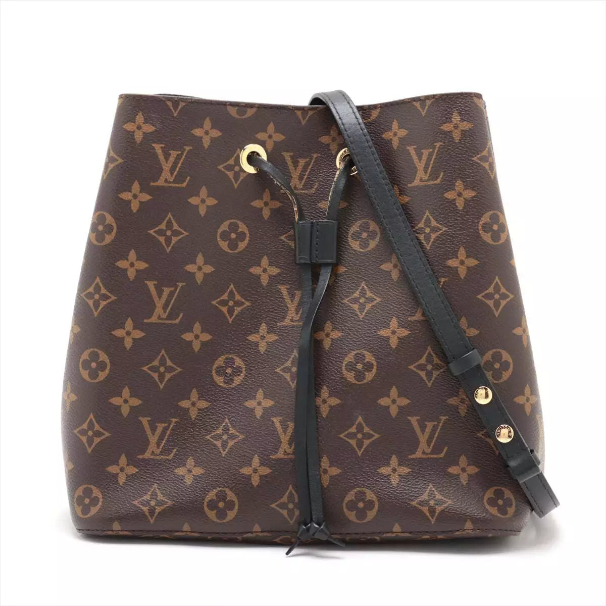 Louis Vuitton Monogram Macassar Neonoe Bucket Bag Leather Brown