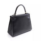 HERMES Kelly 28 Hand shoulder bag A Box calf leather Calfskin Black Used GHW