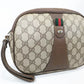 Gucci Vintage Clutch Second Bag Purse Sherry Brown Leather GG Supreme Authentic