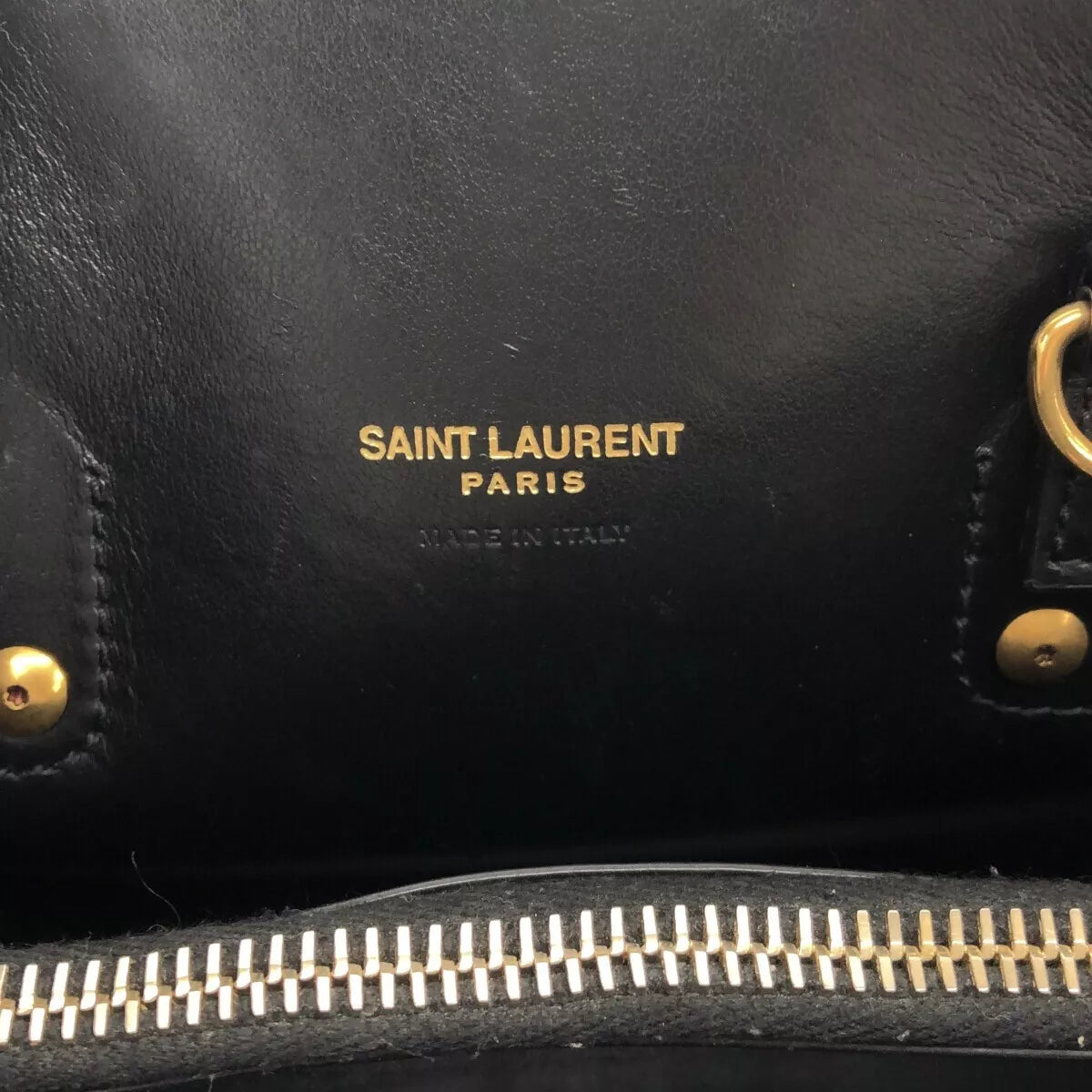 Auth SAINT LAURENT PARIS Classic Baby Sucked Jules 421863 Black Leather Handbag