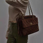 CHANEL COCO Matelasse Suede Chain Shoulder Bag Brown From Japan