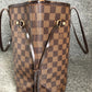 Authentic Louis Vuitton Damier Neverfull MM Tote Bag N51105