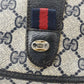 Vintage GUCCI [Rank AB] GG Supreme Clutch Bag Purse PVC Flap Sherry Line Auth