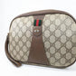 Gucci Vintage Clutch Second Bag Purse Sherry Brown Leather GG Supreme Authentic