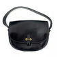 Hermes Vintage Black Leather Gold Hardware Shoulder Crossbody Flap Bag