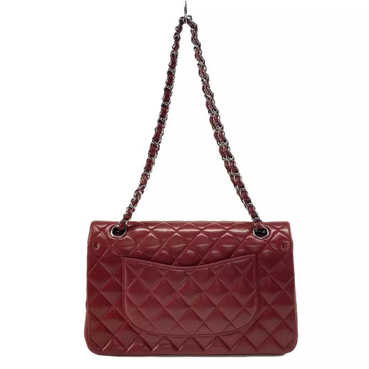 Auth CHANEL Double Flap Matelasse - Red Lambskin Shoulder Bag