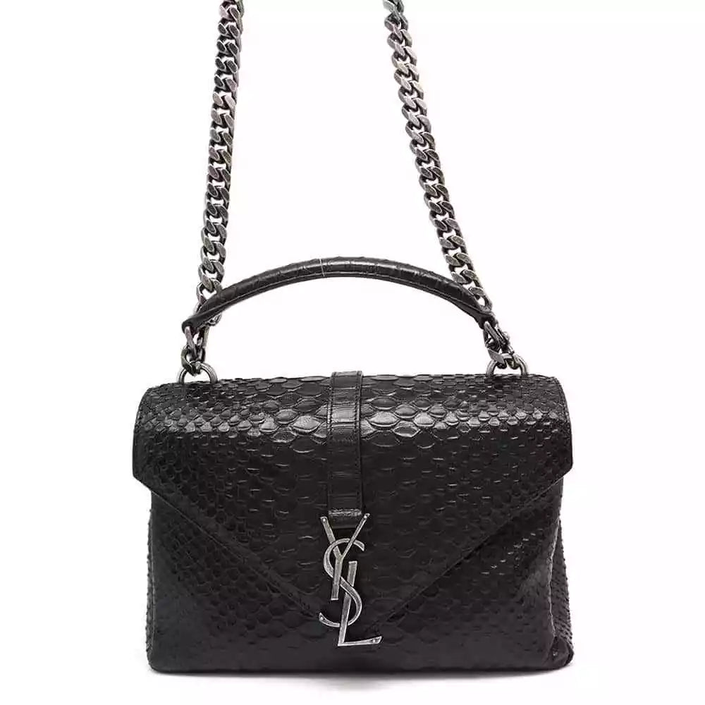 SAINT LAURENT PARIS Cassandra 2WAY Shoulder Bag Embossed Leather Black 428101