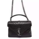 SAINT LAURENT PARIS Cassandra 2WAY Shoulder Bag Embossed Leather Black 428101