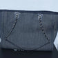 Chanel Deauville Shoulder Bag Denim blue chain Handbag NEW