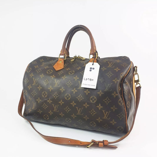 Auth Louis Vuitton Speedy Bandouliere 35 Monogram M40392 Missing One Strap LD780