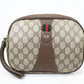 Gucci Vintage Clutch Second Bag Purse Sherry Brown Leather GG Supreme Authentic