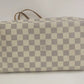 Authentic Louis Vuitton Damier Azur Neverfull MM Shoulder Tote Bag #33720