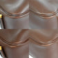 HERMES Logo Tsako Shoulder Bag Togo Leather Canvas Brown GHW Vintage 46RJ637