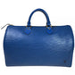 LOUIS VUITTON LV Speedy 35 Travel Hand Bag Epi Leather Blue GHW M42992 88EA164