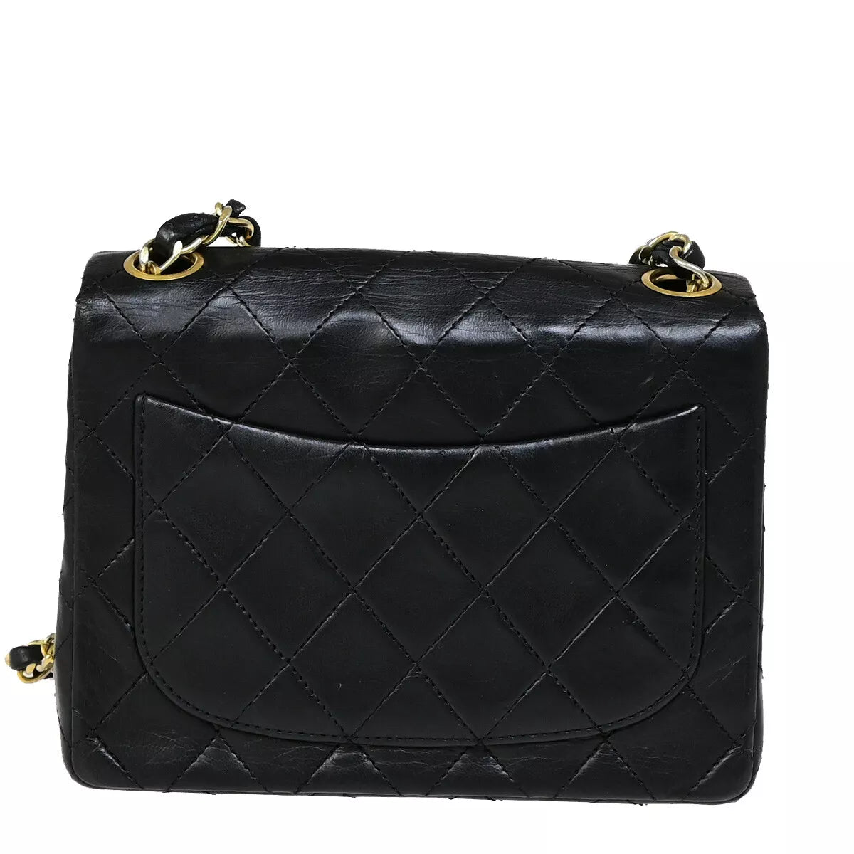 CHANEL CC Mini Matelasse Chain Shoulder Bag Leather Black GHW Vintage 351RK138