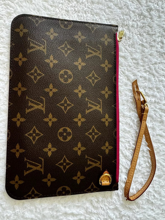 Louis Vuitton monogram Neverfull Pochette Fuschia