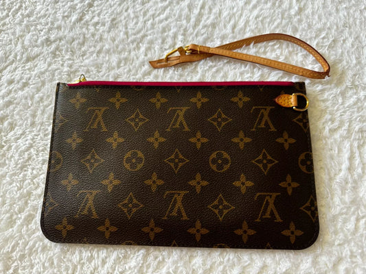 Louis Vuitton monogram Neverfull Pochette Fuschia