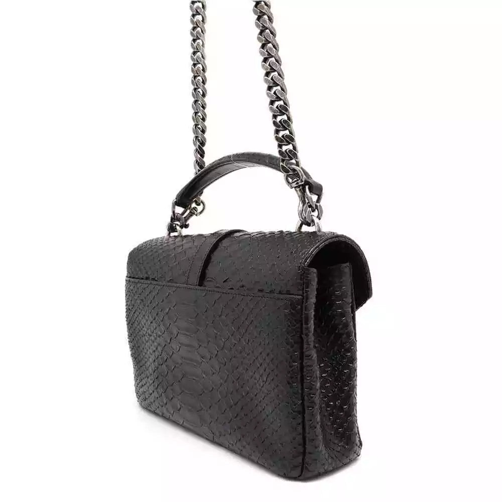 SAINT LAURENT PARIS Cassandra 2WAY Shoulder Bag Embossed Leather Black 428101