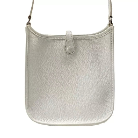 Auth HERMES Evelyne TPM - White Veau Epsom Square H Shoulder Bag