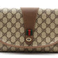 Vintage GUCCI [Rank AA] GG Supreme Clutch Bag Purse PVC Flap Sherry Line Auth