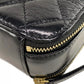 Auth CHANEL Matelasse Black Vintage Calfskin Vanity Bag gold hardware