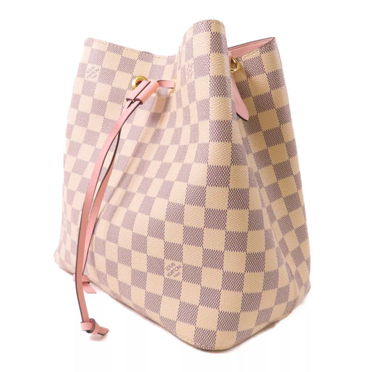 LOUIS VUITTON LV GHW Neo Noe Shoulder Bag N40152 Damier Azur White/Pink