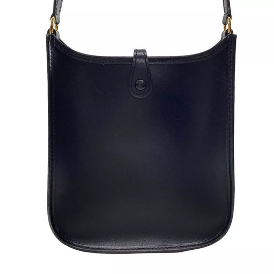 Auth HERMES Evelyne TPM Black Box Calf Unclear Shoulder Bag